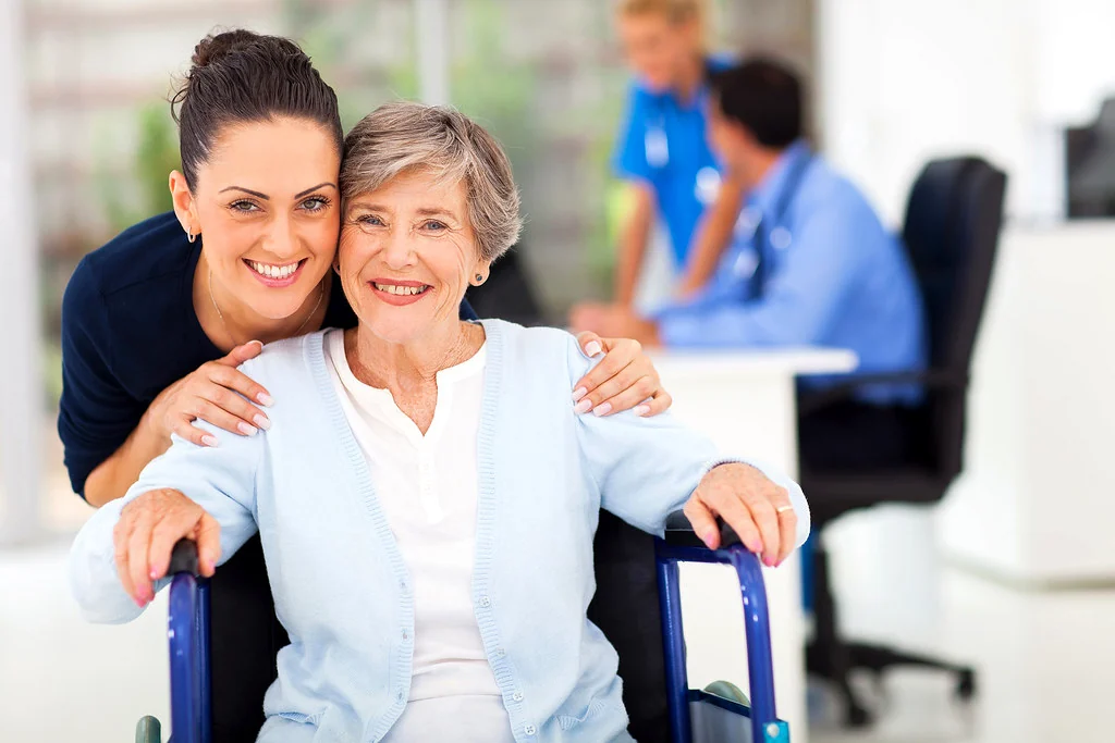 Friendly healthcare team caring for a patient